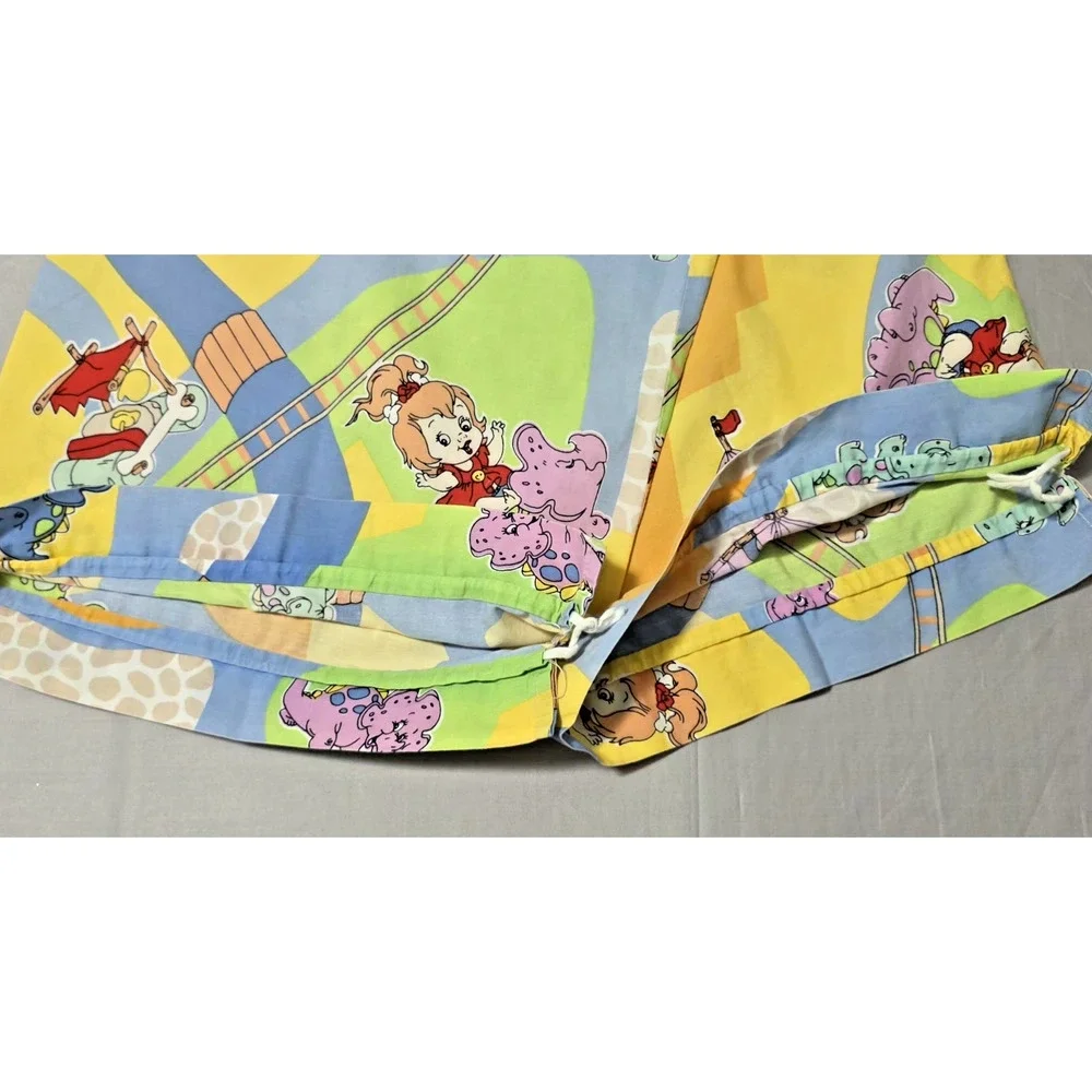Vintage 1997 Cave Kids Pebbles & Bamm-Bamm Curtains Panels Hanna Barbera Retro